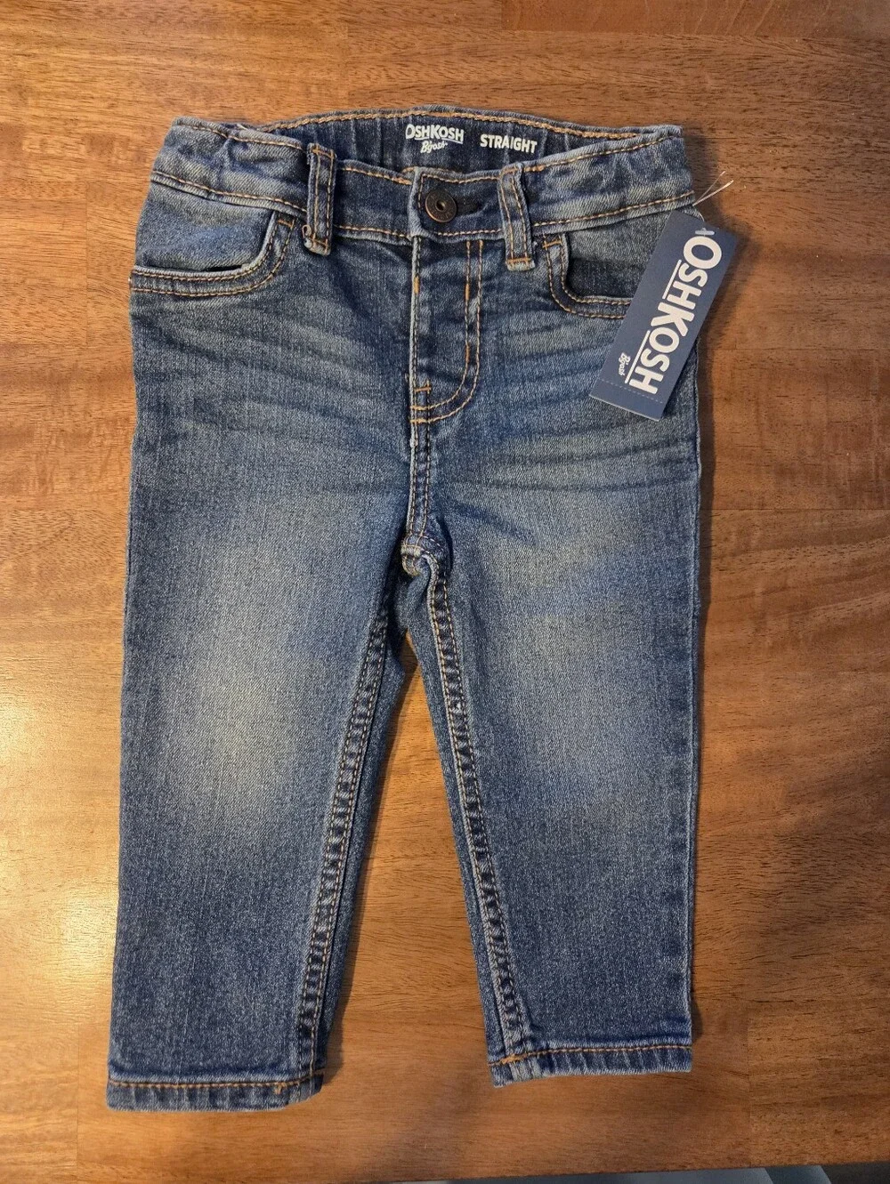 ​NWT OshKosh B'gosh Boys Straight Jeans 12M Medium Wash